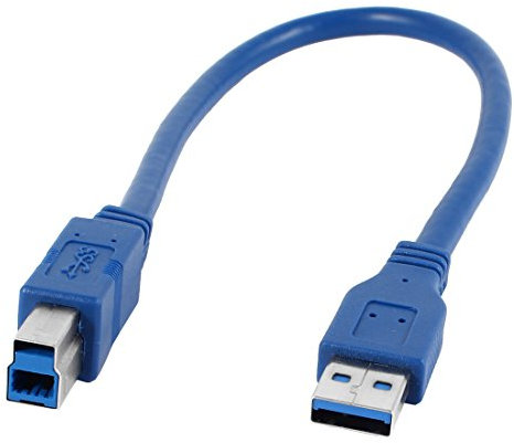 sourcing map USB 3.0 Cable A Male to B Male 1Ft, USB 3.0 A to B Data Sync Power Cable Cord for Scanner, Printer, External Hard Drivers and More(Blue)
