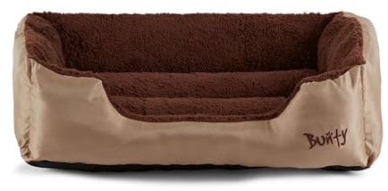 Bunty Deluxe Dog Bed - Small to XXL Calming Washable Dog Bed - Non-Slip Base, Raised Walls, Fleece Lined Interior, Plush Cushioning, Insulates & Retains Heat - Medium, Cream