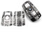 Schlüssel Folie K141 für 3 Tasten Auto Schlüssel (nur Keyless Go) Folien Cover von Finest-Folia (Stickerbomb Schwarz Weiß)