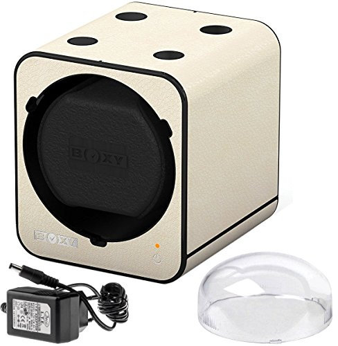 Boxy Fancy Uhrenbeweger Modul PU-Leder creme PRO1 mit Netadapter