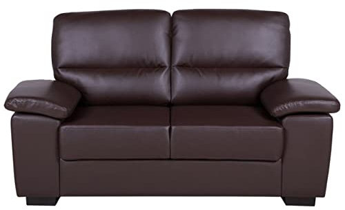Beliani Klassisches Sofa mit Armlehnen 2-Sitzer Kunstleder braun Vogar