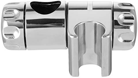 Support de pommeau de douche chromé, 25 mm, avec fermoirs, pour barre de douche de 25 mm