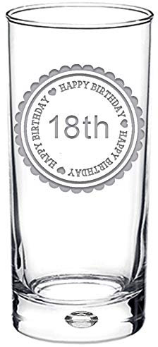 Chris Bag Of Goodies Happy 18th 18 Birthday Engraved Hi Ball Hiball Glass Gifts Present For Men Women Her Him Girls Boys Girl