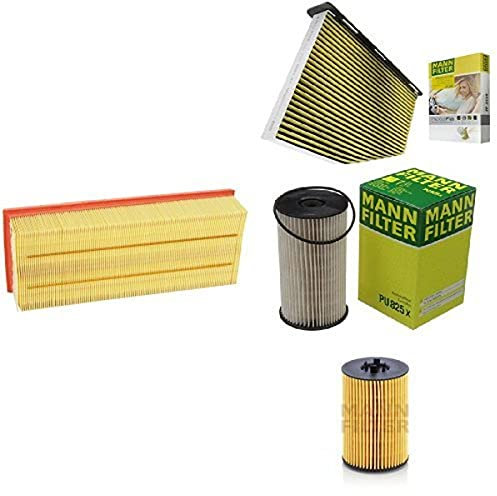 Mann-Filter Service Paket mit 1x Luftfilter C35154, 1x Freciousplus Innenraumfilter FP2939, 1x Kraftstofffilter PU825X, 1x Ölfilter HU7020Z