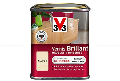 V33 Vernis intérieur Brillant meubles & boiseries, Incolore 0,25L