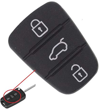 Gummi Tastenfeld mit 3 Tasten Ersatztasten INION kompatibel mit Hyundai Auto Schlüssel, für abgenutzte und defekte Tasten oder Schlüsselgehäuse