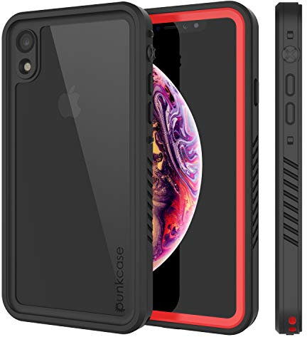 PunkCase iPhone XR Waterproof Case, [Extreme Series] [Slim Fit] [IP68 Certified] [Shockproof] [Snowproof] Armor Cover W/Built In Screen Protector Compatible W/Apple iPhone XR [Red]