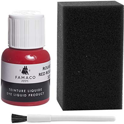 Pintura para zapatos de piel y piel sintética, con esponja y cepillo, color rojo