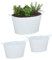 Relaxdays Metallwanne 3er Set, ovales Pflanzgefäß, mit Griff, wasserdicht, Garten, Vintage Design, 12, 18 & 22 l, weiß