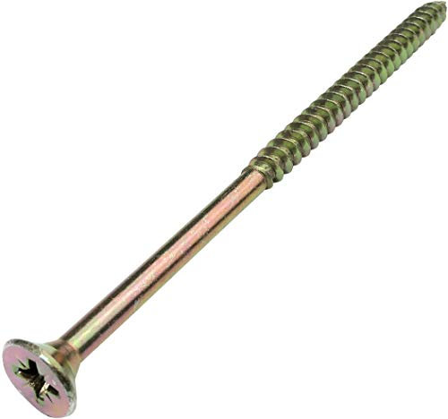 Aerzetix - C45192 - Lot de 50 - Vis à Bois - Ø5x100mm - en Acier Laitonné Métal - Tête Fraisée - à Empreinte Cruciforme Pozidriv - Couleur Laitonné