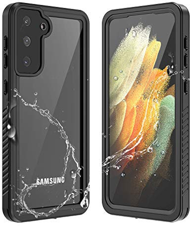 FHZXHY Coque étanche pour Galaxy S21 Plus avec protecteur d'écran intégré - Protection robuste contre les chutes sous l'eau - Coque étanche pour Samsung Galaxy S21+ 5G 6.7 - Noir/transparent