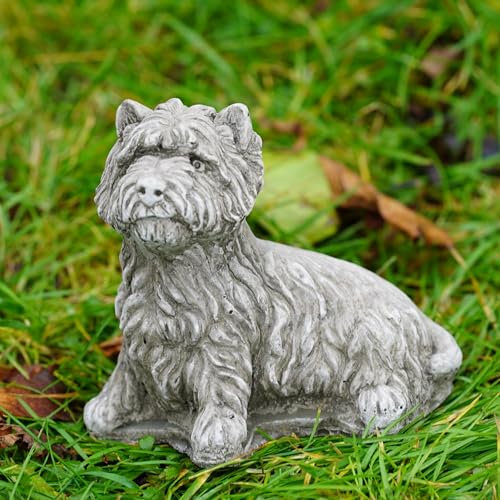 Westie Puppy Dog Statue | Lime Stone Animal Outdoor Concrete Garden Ornament