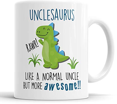 Unclesaurus Mug Uncle Dinosaur Cup for Fathers Day Birthday Christmas Funny Mug Present for Uncle