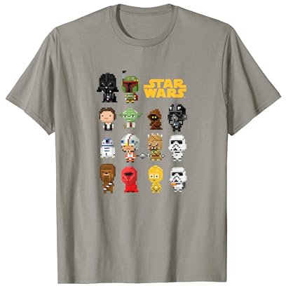 Star Wars Heroes Villains 8-Bit Pixel Sprites T-Shirt