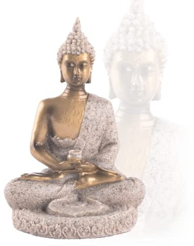 Mini Buddha-Statue aus Steingut, sitzend, Feng Shui, Meditation, Buddha, sitzend, Handwerk, Buddha, Statue, sitzend, handgeschnitzt, geeignet für die Einrichtung von Puppen