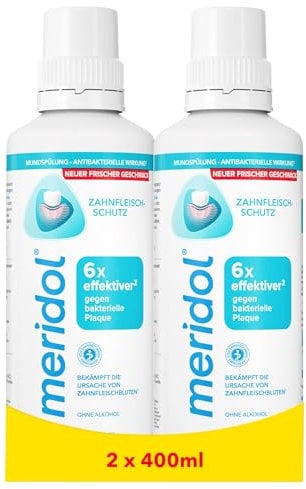 meridol Mundspülung 2x400ml - antibakterieller Effekt für gesunde Zähne & Zahnfleisch, ohne Alkohol