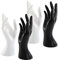 Okllen Lot de 4 présentoirs de mannequin, pour bijoux, bracelets, colliers pour chaîne, bague, gant, blanc et noir, main droite