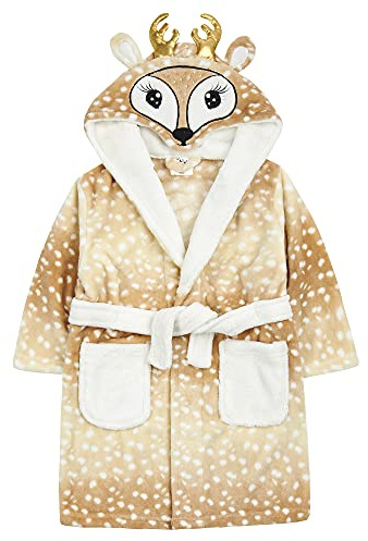 STC Stores Childrens/Girls Reindeer/Deer Fleece Christmas Dressing Gown ~ 2-13 Years (2-3 Years)