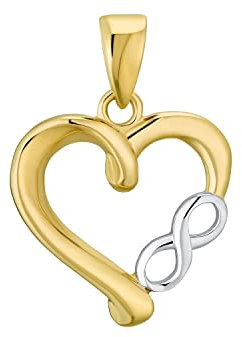 Amor Motivanhänger Damen Anhänger, 1,8 cm, Bicolor, Infinity/Love, Kommt in Schmuck Geschenk Box, 2013623