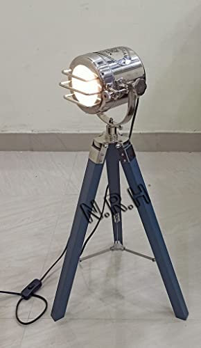 Lampe de chevet industrielle à trépied, lampe de chevet, éclairage de bureau, spot de ferme, pour chambre à coucher, salon avec pieds en bois, lampe Edison