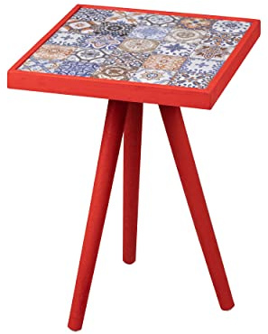 Comfyt Side Table, Coffee Table, End Table, Nightstand Nesting Table, Bedside Table, Accent Table, Home Essentials, Solid Wood Table, Mexican Tile Table, Ceramic End Table