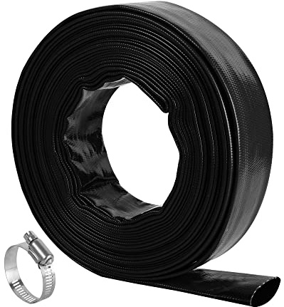 Geowaky 3,8 cm x 1,5 m Pool-Rückspülschlauch, Schwarz, Strapazierfähig, PVC, Schlauch, Schwimmbad, Filterpumpe