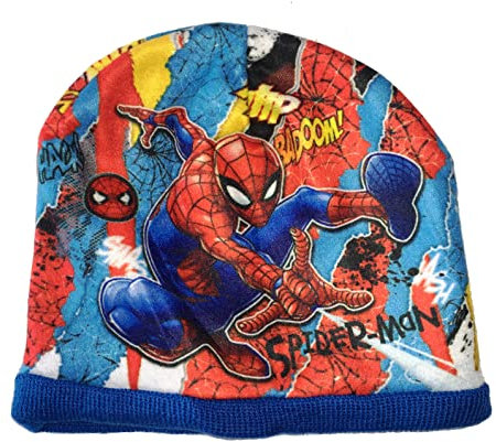 Spiderman Jungen Winter Mütze (52, Blau)