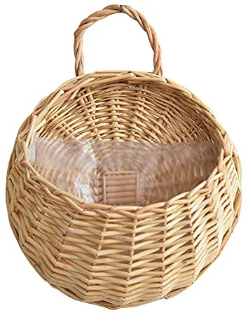 BIOSA Hängend Blumentopf Weidengeflecht Pflanzkorb Zum Aufhängen Gewebter Rattanvase Korb Gartendekoration Haus, Garten, Wanddekoration, Tür-dekoration