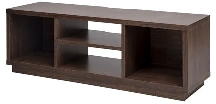 Iris Ohyama, Soporte de TV / Mueble de TV / Soporte de TV con estantes abiertos / Soporte de TV para TV de 55 pulgadas, Madera maciza, Oficina, Casa - TV Cabinet Standard - OTS-125S - Marrón