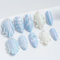 Sun&Beam Nails Handmade Press-on Medium Long Amlond Blue Sweet Pearl Rhinestone Design Fashion False Nail Tips 10 Pcs Set (#028 M)
