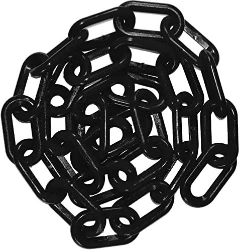 Parking Locks, Parking Piles ,Parking Barriers Plastic Chain Link Fencing Black, Barrier Chain with 2pcs S Hooks, Warning Chain for Parking, Construction Sites, Sturdy and Durable, Easy to Install
