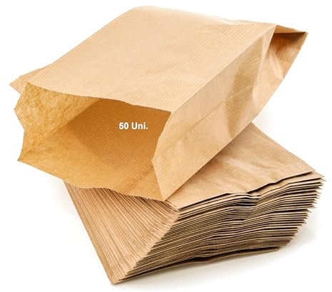 Sac en papier Kraft Marron sans poignées 300 x 90 x 510 mm - Sacs à pain, cadeaux, mariage, bijoux