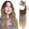 Easyouth Haarteile Echthaar Draht Wire on Extensions Echthaar 70g 35 cm Farbe Dunklerer Braunmix Aschbraun Mit Mittelblond Draht on Human Hair Extensions Echthaar #3/8/22