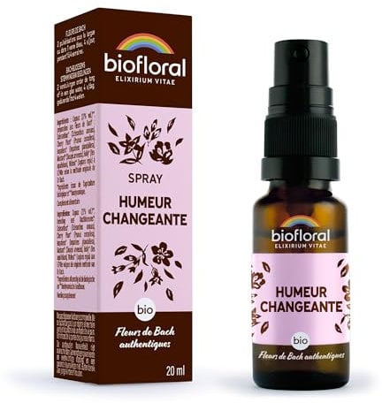 BIOFLORAL - Humeur Changeante - BIO DEMETER - Spray 20 ML - Stabilité Emotionnelle - Fleurs de Bach Authentiques