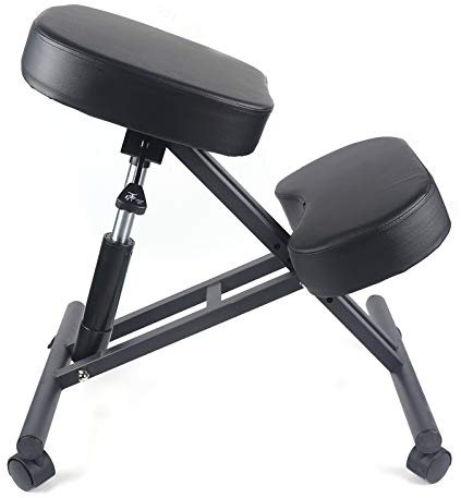 KAUITOPU Silla Rodilla, Silla Ergonómica Ajustable para el Hogar Oficina Rollbar Rodillera Taburete Sostenible 250 Libras Negro