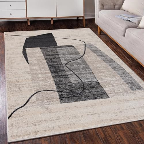 Mazovia Teppich Modern Geometrisch - Wohnzimmer, Schlafzimmer, Esszimmer, Büro - Mittelflor Rechteckig Oeko-TEX® Zertifikat Stilvoller - 160 x 230 cm