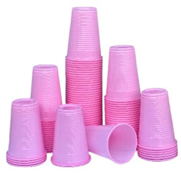 HOT BARGAINS, 3000 X 7oz Pink Plastic Cups Reusable Water Coolers Drinking & Vending Disposables Cups Sealed Pack (3000, 7oz)