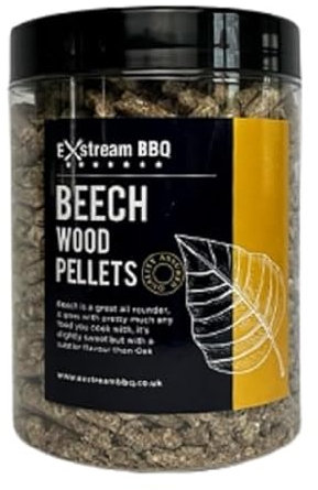 Exstream Granulés pour barbecue en pot de 1 litre, qualité supérieure, 8 arômes naturels, pour fours et barbecues à bois (bois de hêtre)