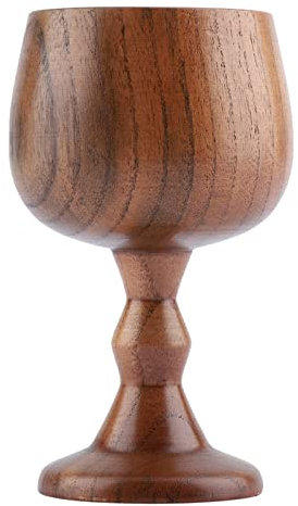 Kelch aus Holz, Becher aus Holz, Handgemachter Vintage-Kelch aus Holz, Weintrinkbecher, Kommunionbecher
