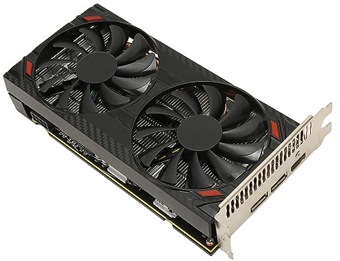Denash Carte Graphique, Carte Graphique de Jeu GDDR6 8 Go Connecteur PCIe 8 Broches 1717 MHz 1750 MHz pour Châssis (RX5500XT 8G DDR6)
