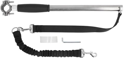 NOENNULL Stainless Steel Dogs Leash Walk & Ride with Hands Free Pet Training Lead, Comfortable Silicone Handle Dog Bike Attachment Dog Lead for Exercising Mountain Bike Training Jogging