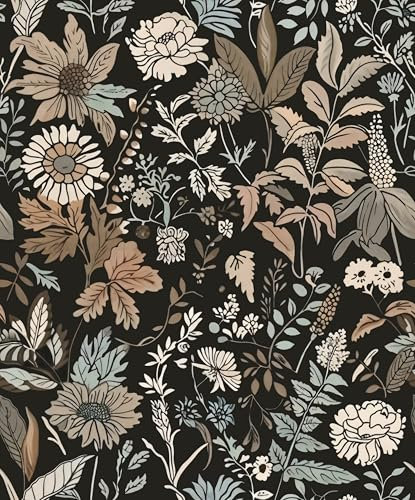 myforHD Tapete Selbstklebende Fototapete Wandpapier Blume Folie Dekorfolie Möbelfolie Klebefolie Pflanzen Laub Blumen Design 44cmX300cm Vintage Wanddeko Wandtapete Wohnzimmer Schlafzimmer