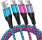 USB C Charger Cable, 3 Pack 6FT Type C Charger Cable Fast Charging, 2.4A USB A to USB C Cables Braided for Samsung Galaxy S25 S24 A56 A55 A35 A34 A16 A15 Note 20 iPhone 16 15 Pro Max Plus,Google