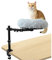 HengLiSam Schreibtisch Katzenbett Halterung, Holz katzenhöhle für Tisch mit Drehbar höhenverstellbaren Metallhalterung Kuschelig weiches Plüsch Kissen Haustiere Katze Betten, für Homeoffice Büro