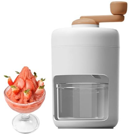 Pasdrucn Slushy Maker Und Slush Eismaschine, Plastik Ice Crusher, Weiß Eiscrusher Manuell, Slush-Ice Maschine, Tragbare Slush Maschine ür Die Zubereitung Von Shaved Ice,Cocktails (B)