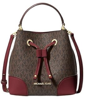 Michael Kors XS Suri Mini Bucket Crossbody Drawstring Shoulder Bag 35F2GM9M1B PVC, Ochsenblut (Oxblood), Small