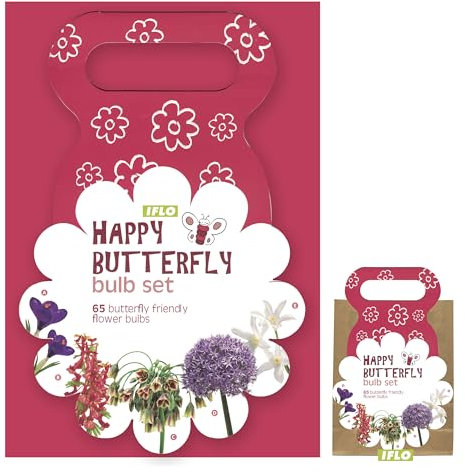 Blumenzwiebeln in Geschenkverpackung - Zwiebeln, Knollen verschiedener winterharter Pflanzen für Garten und Balkon - bunt, mehrjährig, für Topf und Beet (Happy Butterfly Rot)