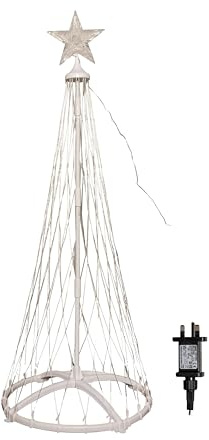 Samuel ALEXANDER 1.35m Light up Christmas Cone Tree with 160 Warm White LEDs and Timer Function