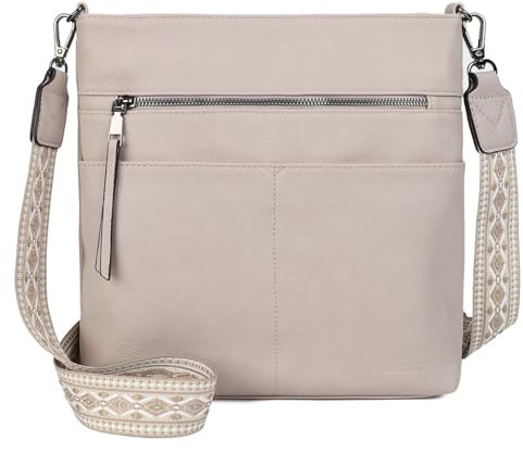 Gladdon sac bandoulière femme,sac a main,décontracté sac à multi-compartiments avec large bandoulière en jacquard