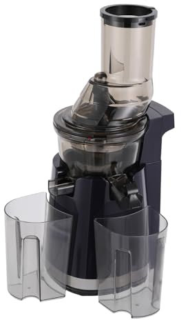 JAYEUW Elektrischer Entsafter Entsafter Slow Juicer Elektrisch Betriebene Saftpresse Entsafter Gemüse und Obst 250W Saftmaschine oher Saftausstoß Dunkelblau 800ml Dual-Port-Safttrennungsstruktur